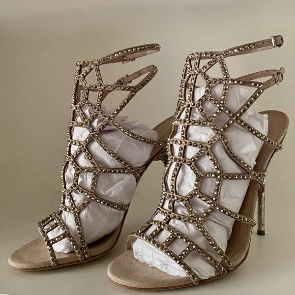 Godiva Sandal - Bright Skin | Sergio Rossi Sergio Rossi Cage Puzzle Nude Sandal MSRP $1695